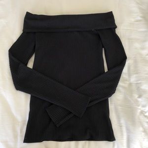 abercrombie off the shoulder ribbed long sleeve